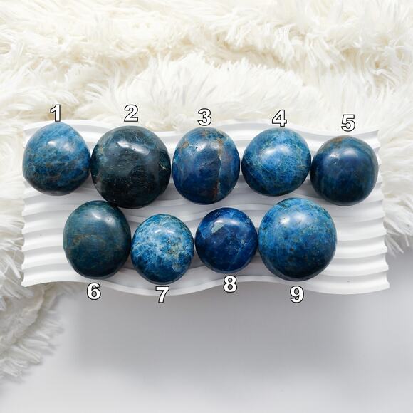 Blue Apatite Palm Stone Communication Crystal - Picture 7 of 7